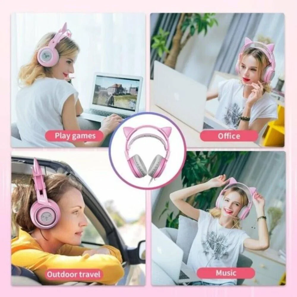 SOMIC G951s Pink Stereo Gaming Headset with Mic for PS4,Xbox,PC,Mobile Phone,3.5